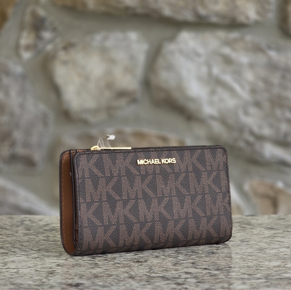 Michael Kors Jet Set Logo Large Brown Wallet